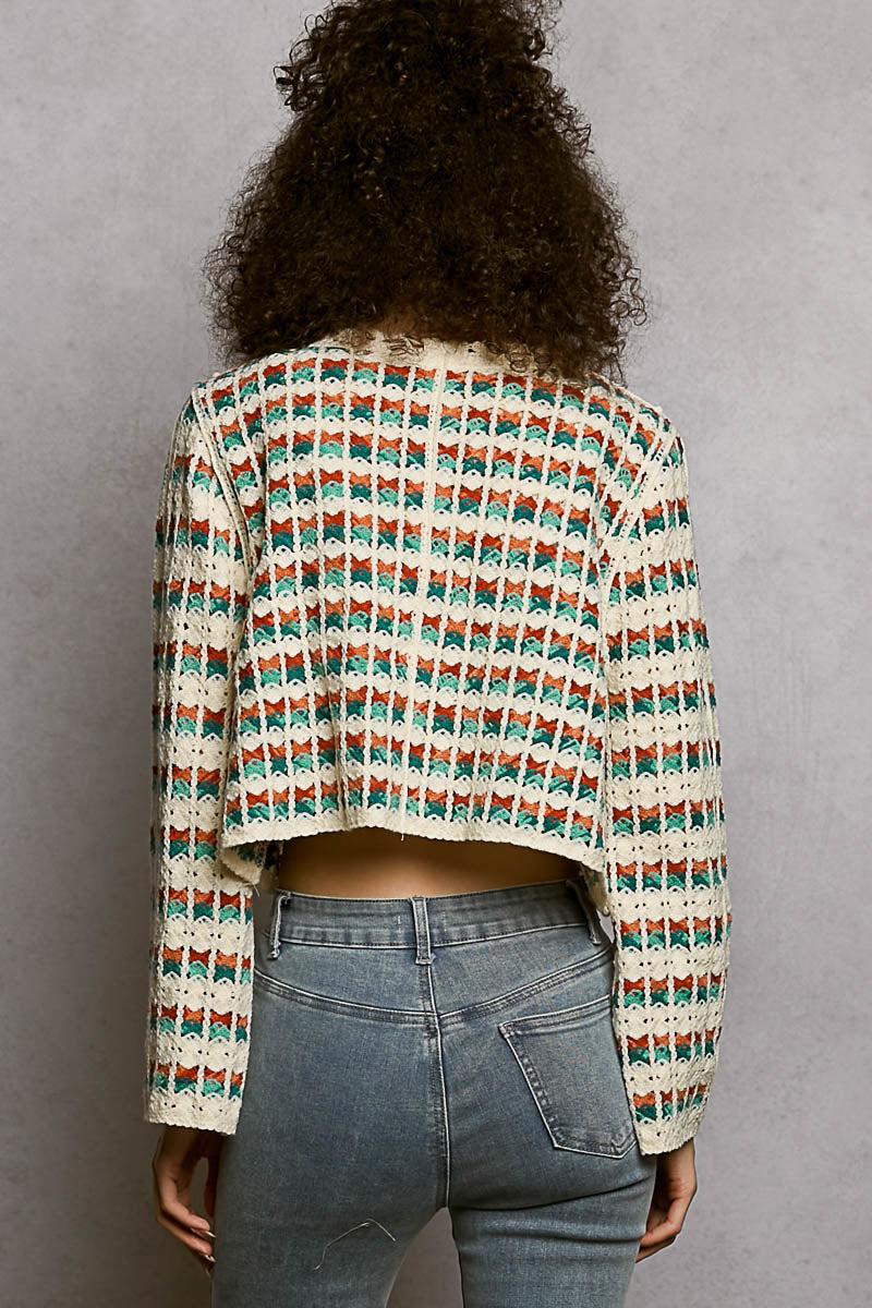 POL Boho Crochet Knit Cardigan – One Size