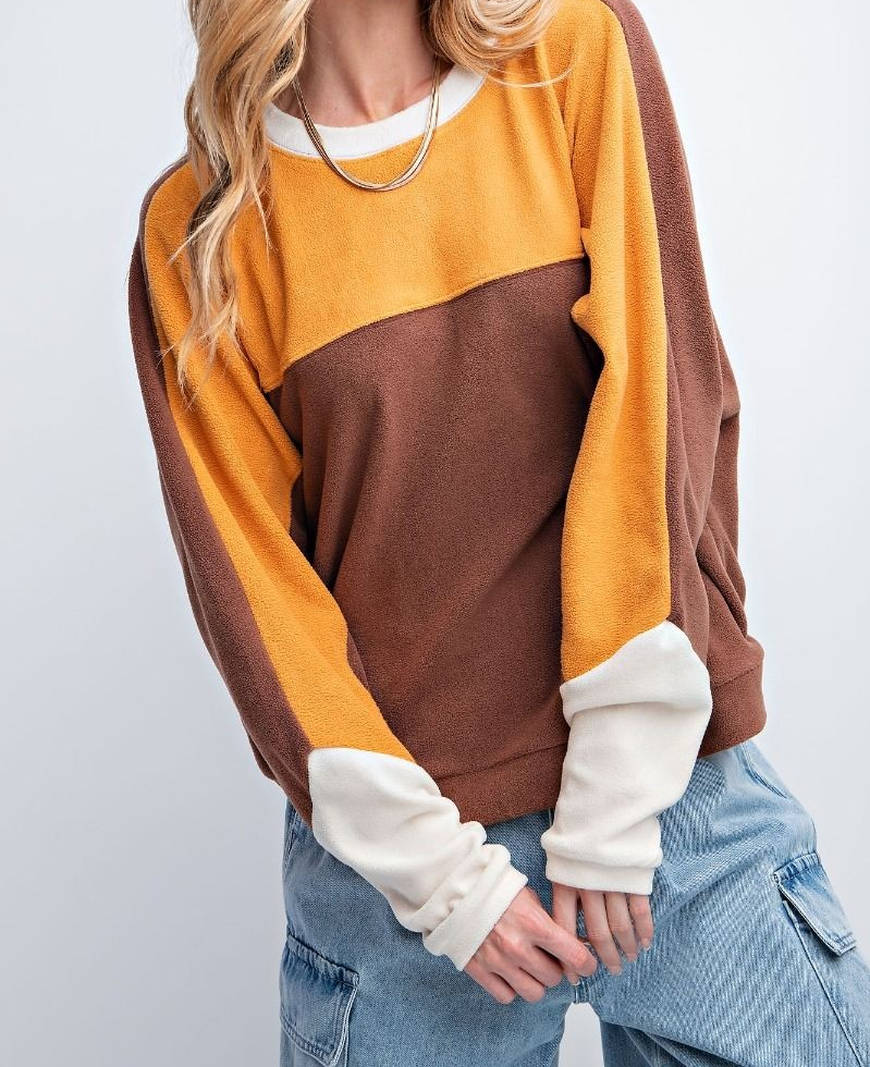 BRUSHED FLEECE LOOSE FIT PULLOVER SWEATSHIRT