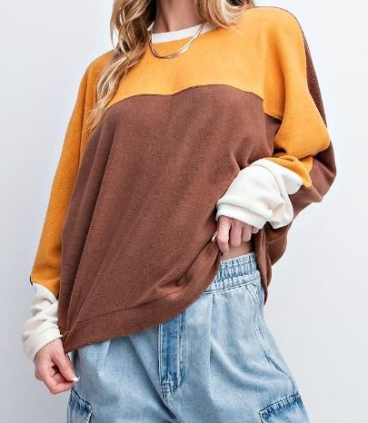 BRUSHED FLEECE LOOSE FIT PULLOVER SWEATSHIRT