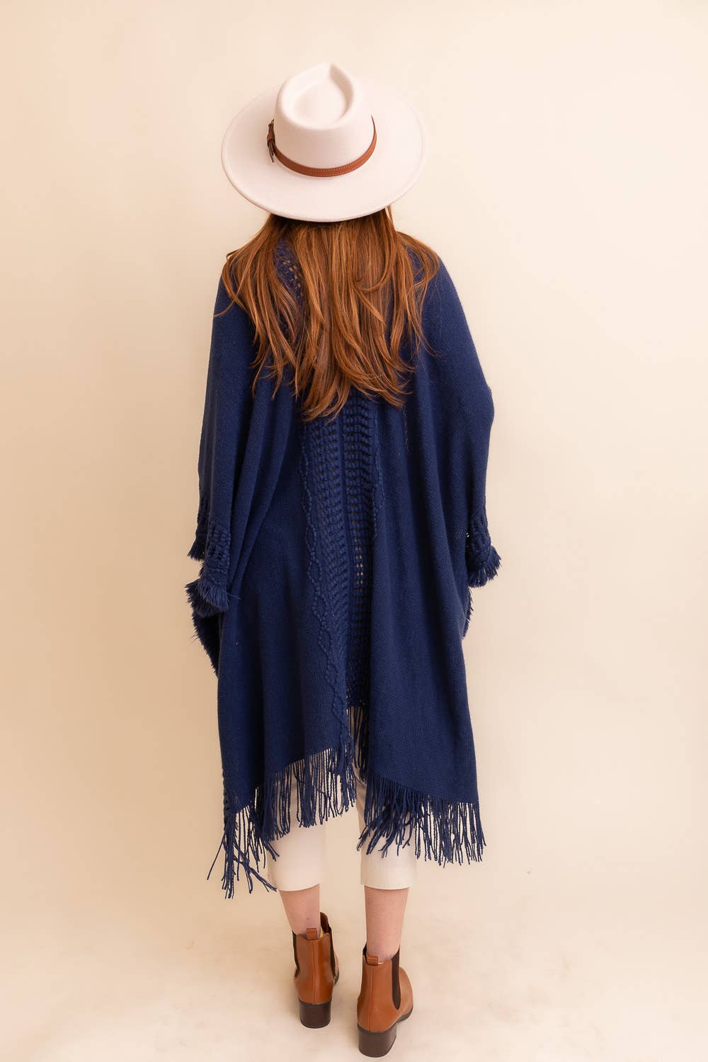 Leto Accessories - Bestselling Open Work Frayed Border Bohemian Ruana