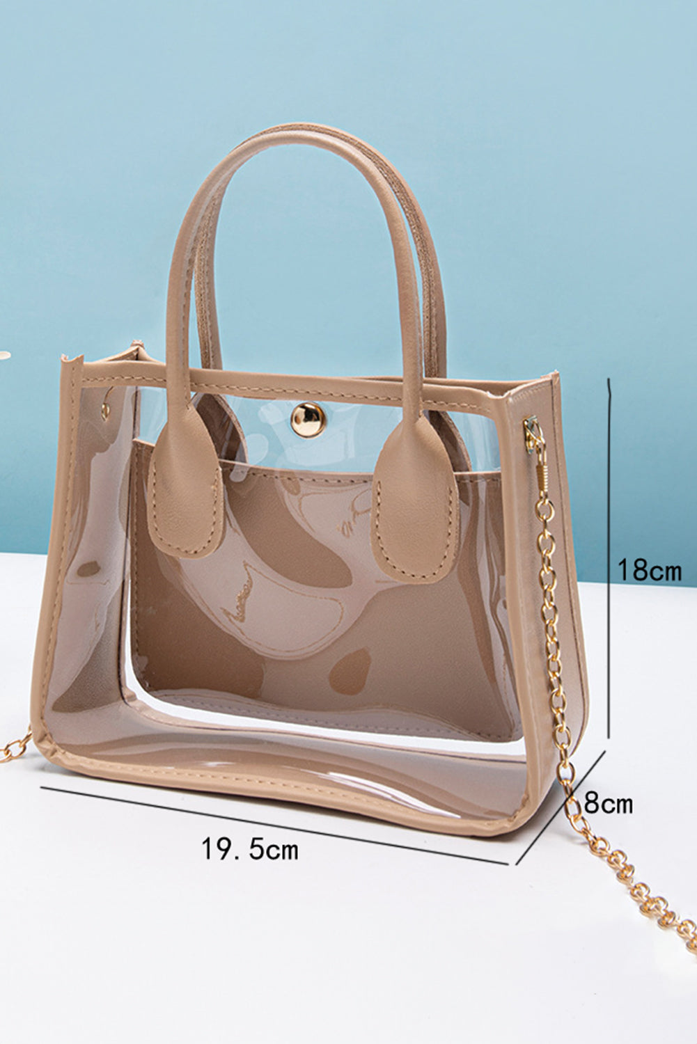 Parchment Clear Chain Strap Shoulder Bag