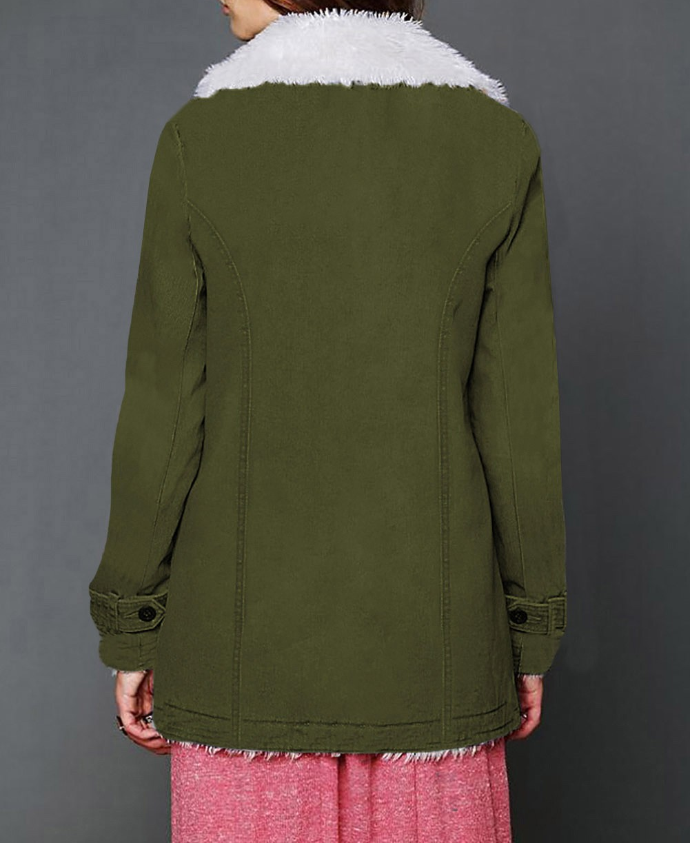 Lapel Collar Button Fleece Jacket