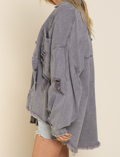 DISTRESSED OVERSIZED SHACKET