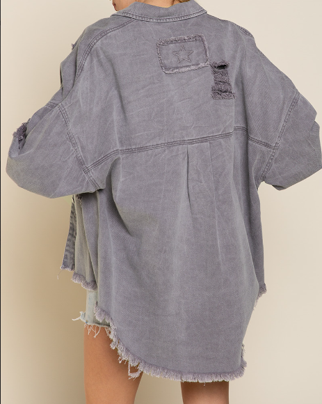 DISTRESSED OVERSIZED SHACKET