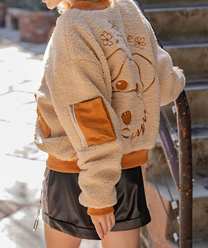 SHERPA/TEDDY BEAR BOMBER JACKET