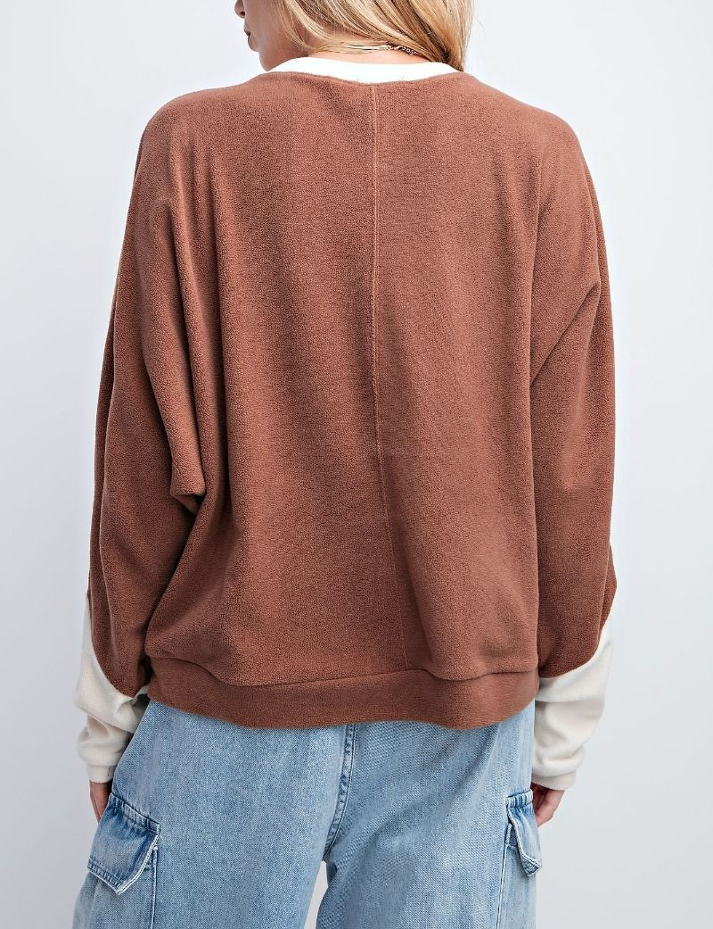 BRUSHED FLEECE LOOSE FIT PULLOVER SWEATSHIRT