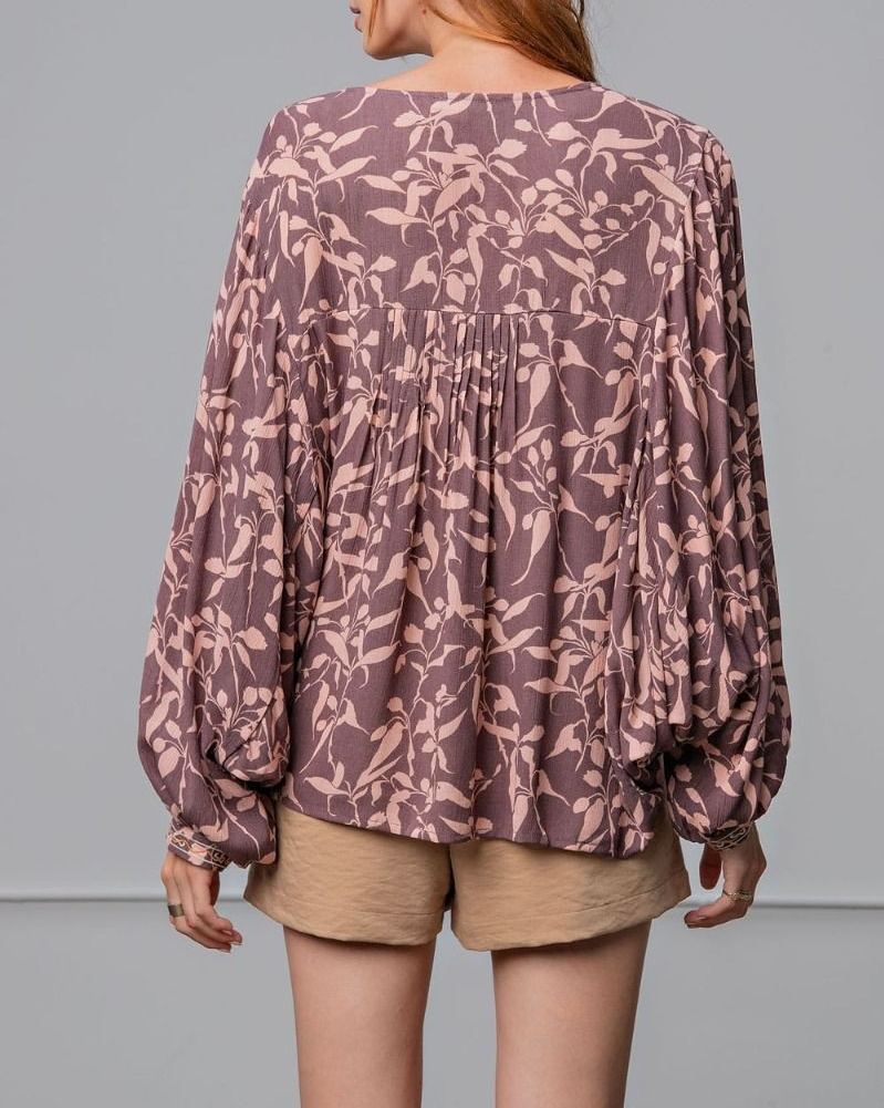 PRINTED GAUZE TOP