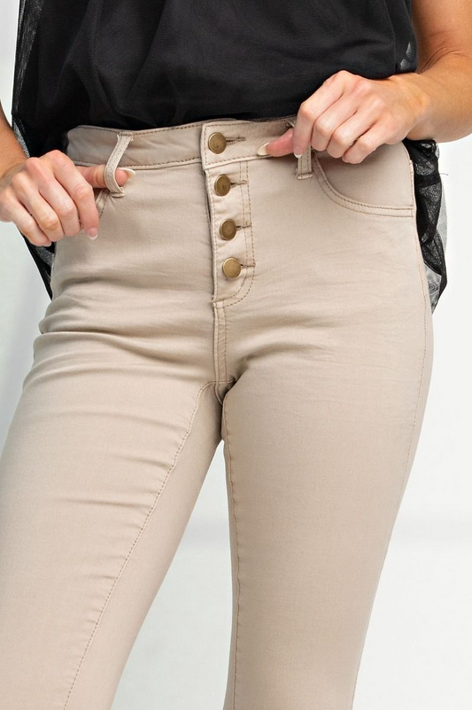 STRETCH TWILL BELL BOTTOM PANTS