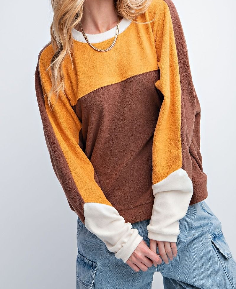 BRUSHED FLEECE LOOSE FIT PULLOVER