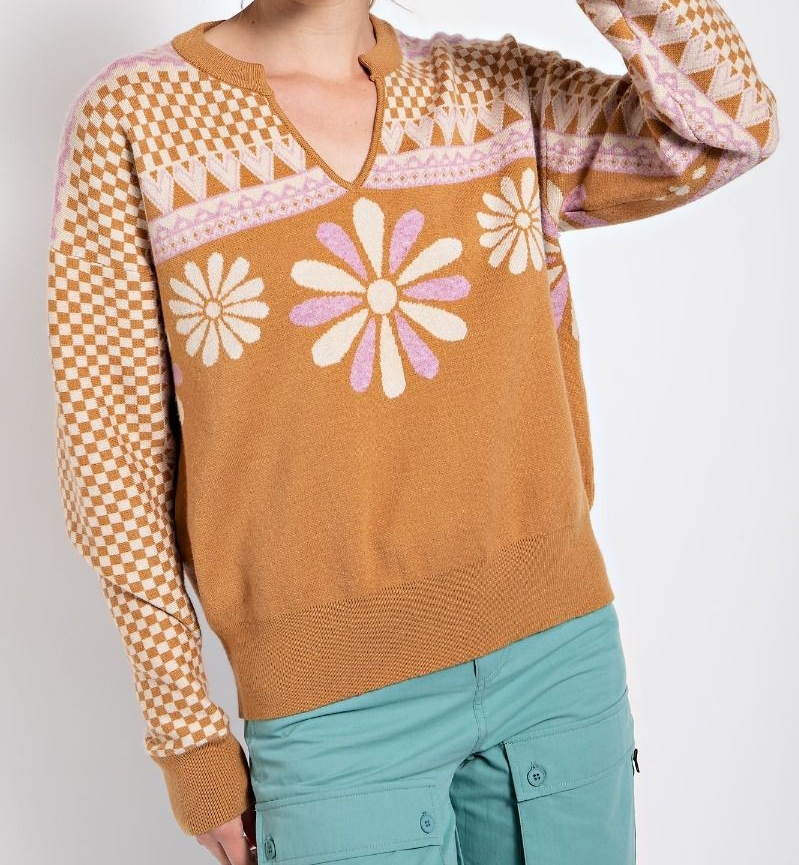 MONO TRIBAL PATTERNED SWEATER