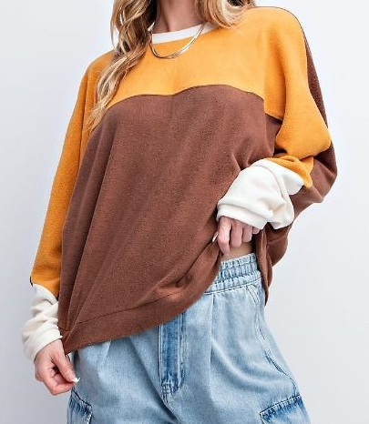 BRUSHED FLEECE LOOSE FIT PULLOVER