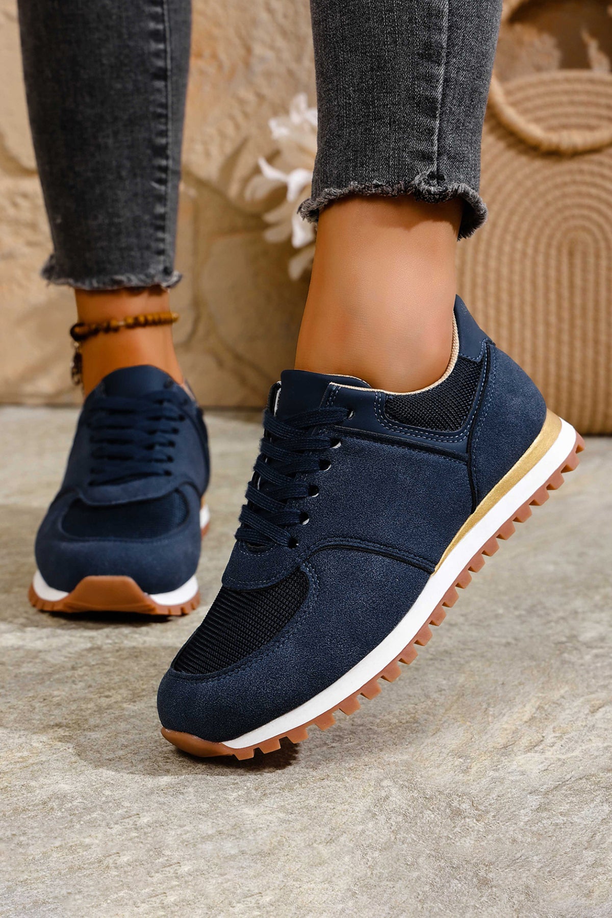 Navy Retro Jogger Sneakers