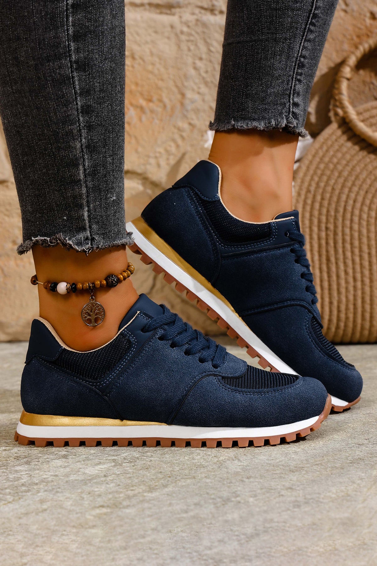 Navy Retro Jogger Sneakers