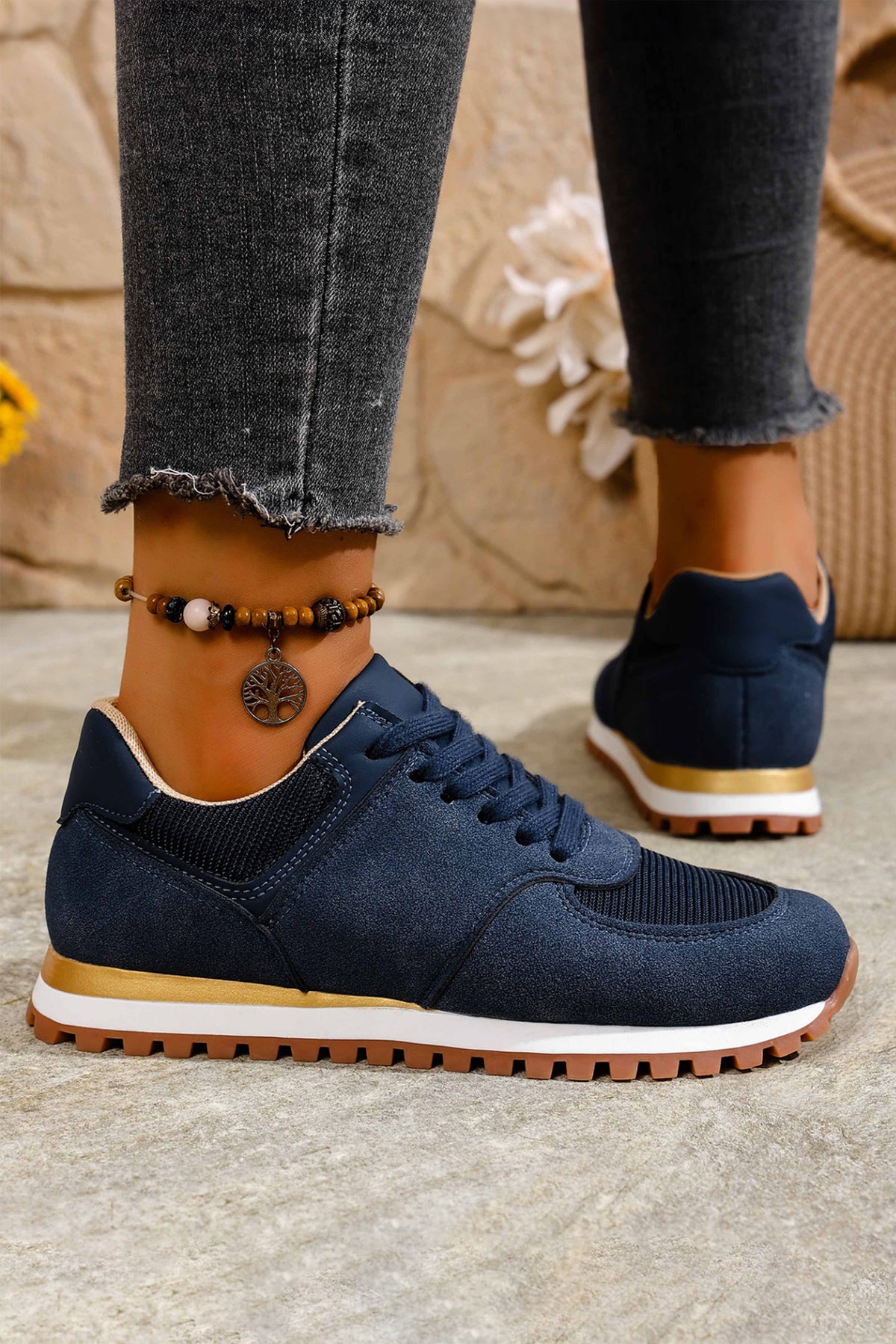 Navy Retro Jogger Sneakers