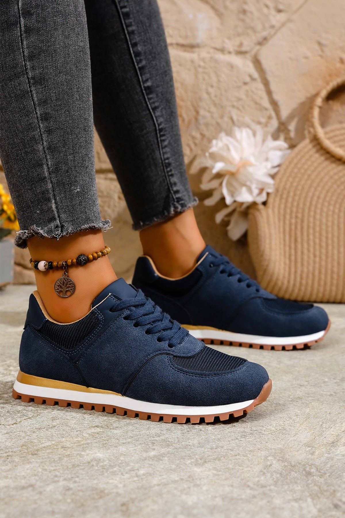 Navy Retro Jogger Sneakers