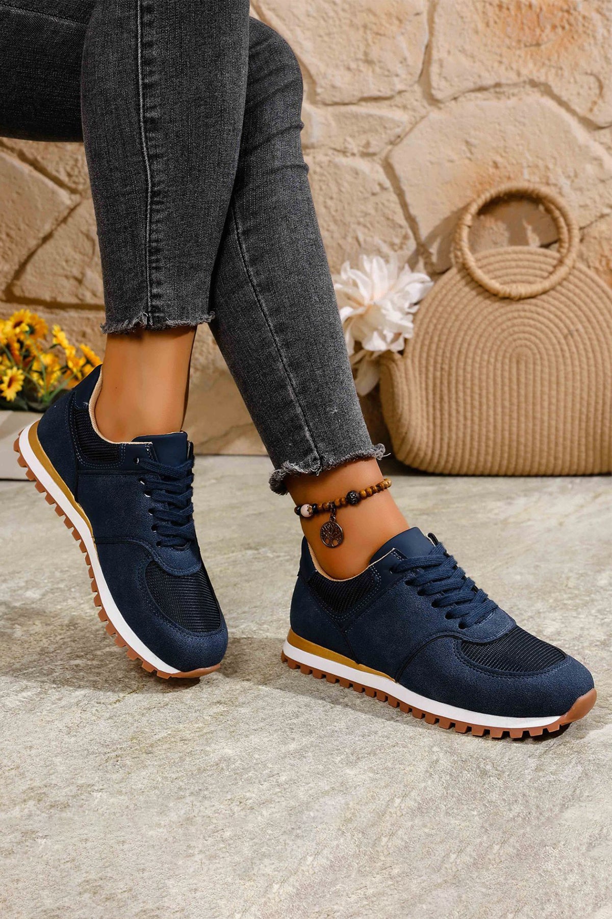 Navy Retro Jogger Sneakers