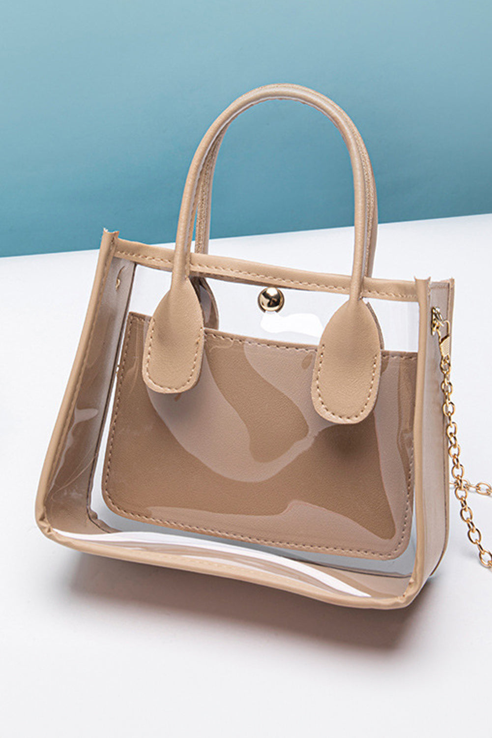 Parchment Clear Chain Strap Shoulder Bag