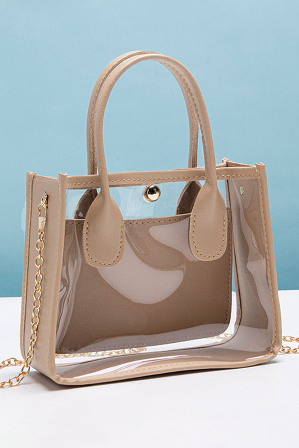 Parchment Clear Chain Strap Shoulder Bag