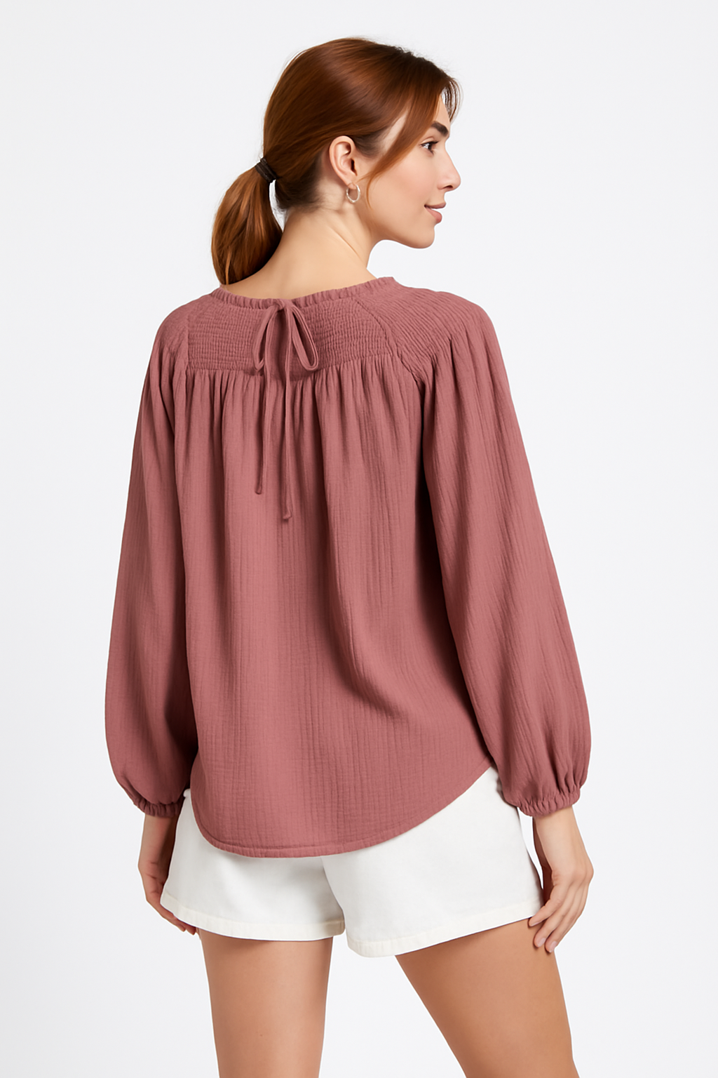 LONG SLEEVE COTTON GAUZE SHIRT