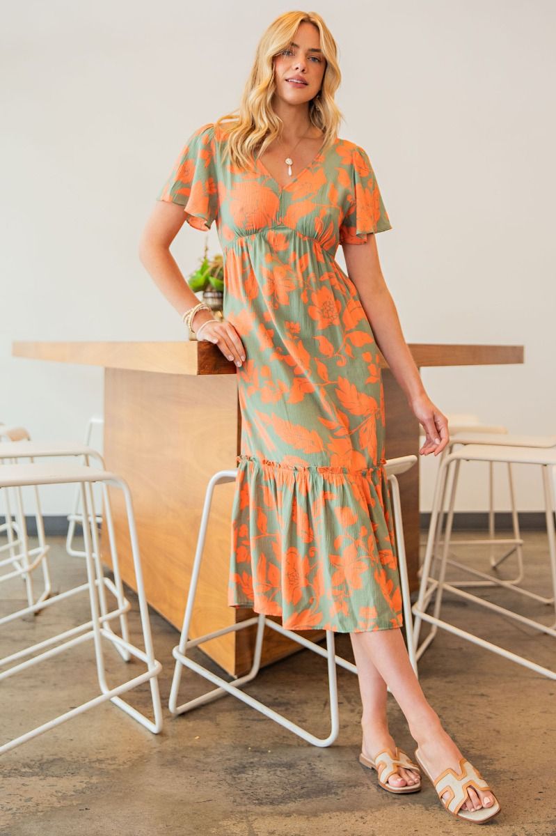 Easel Exclusive Ruched Open Back Maxi Dress