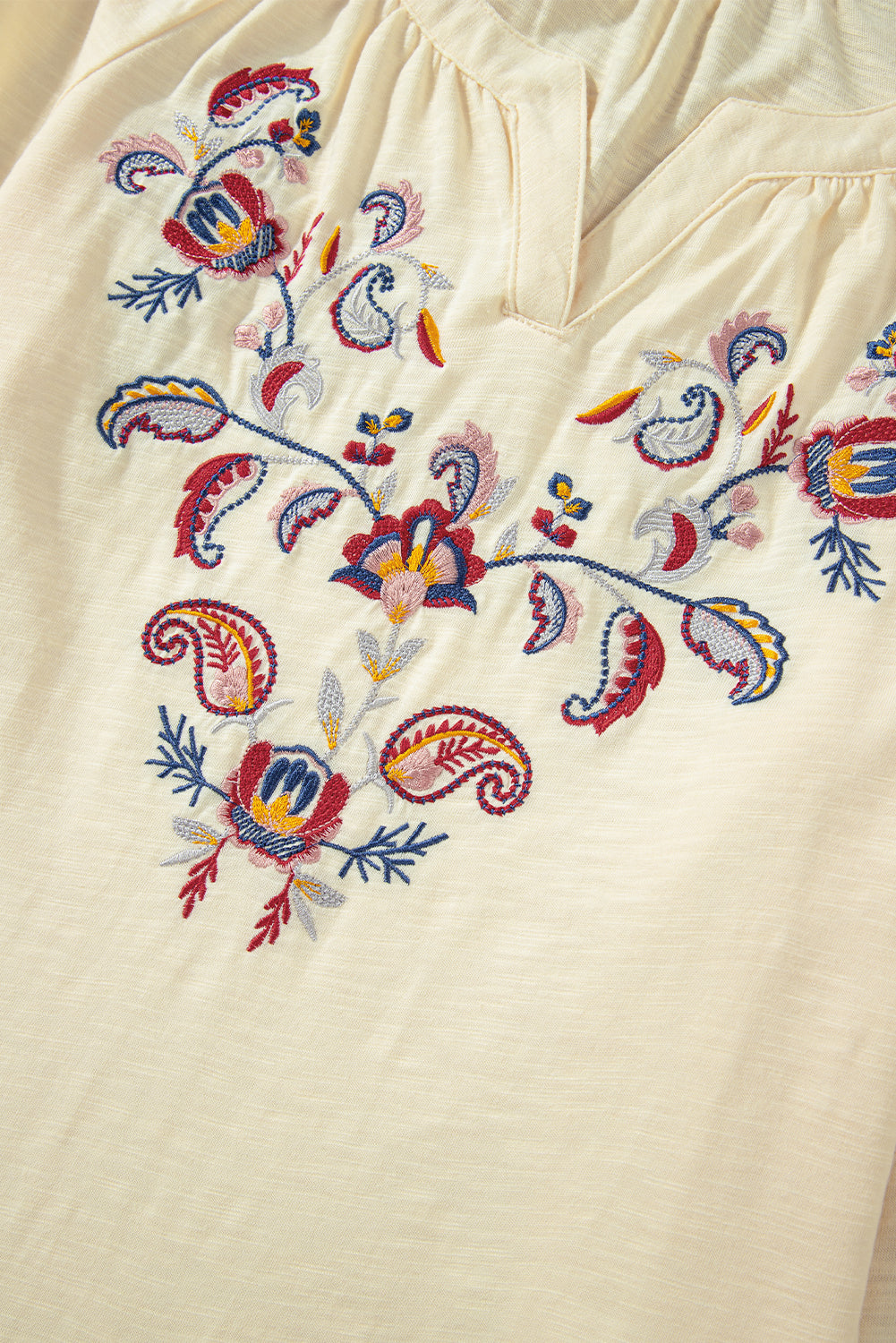 Apricot Paisley Embroidered Blouse