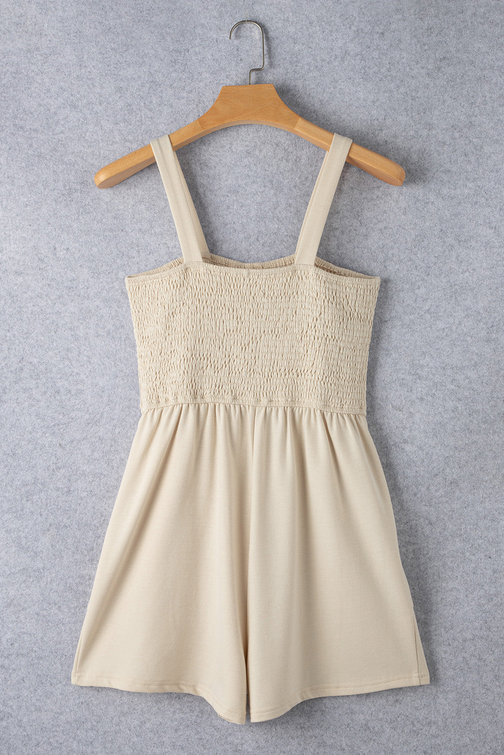 Buttons Smocked Sleeveless Romper