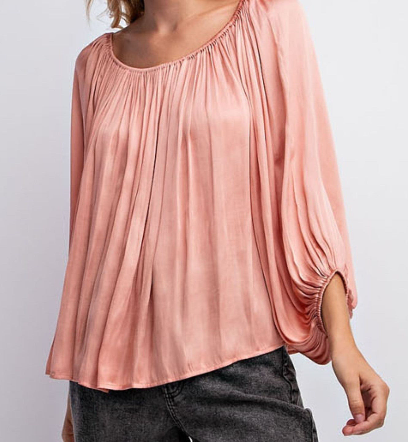 OFF THE SHOULDER PEASANT SOLID TOP