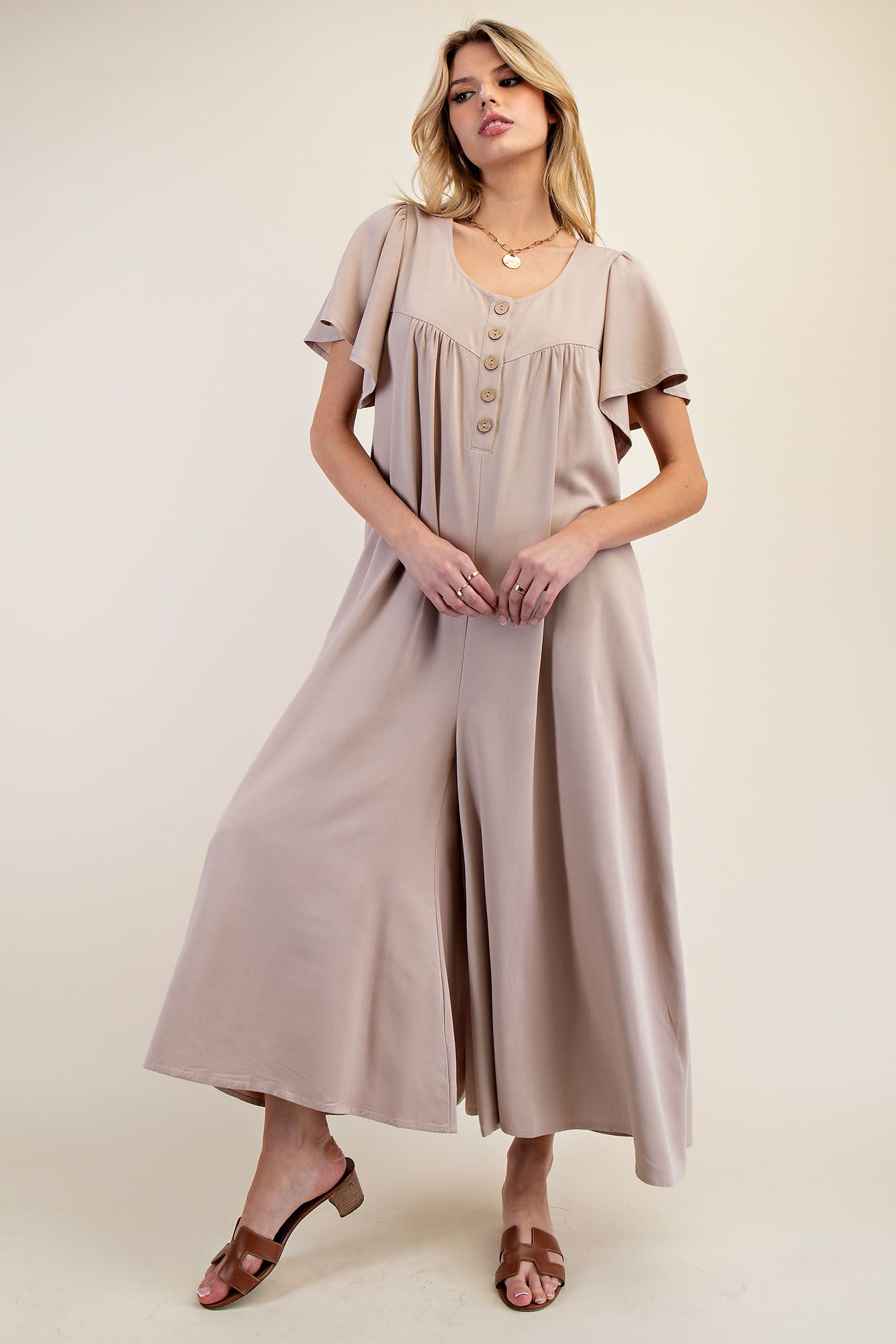Relaxed Wide-Leg Woven Jumpsuit