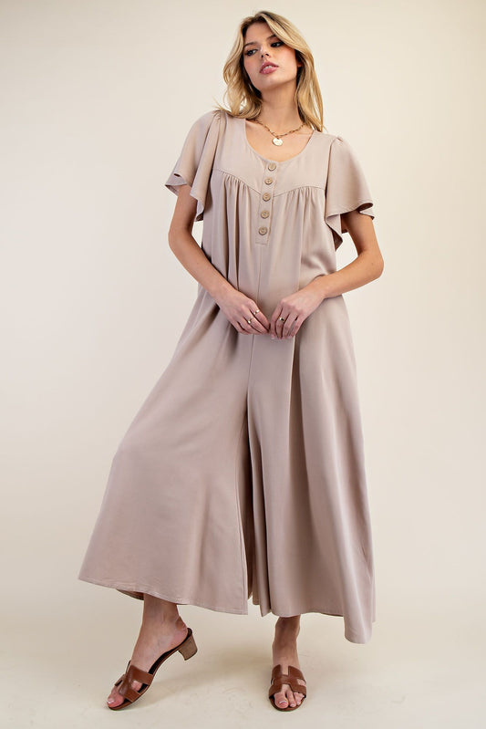 Relaxed Wide-Leg Woven Jumpsuit