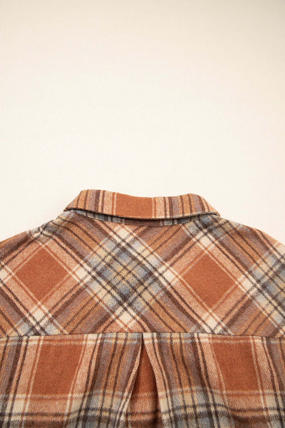 Brown Plaid Button-Up Plus Size Shacket
