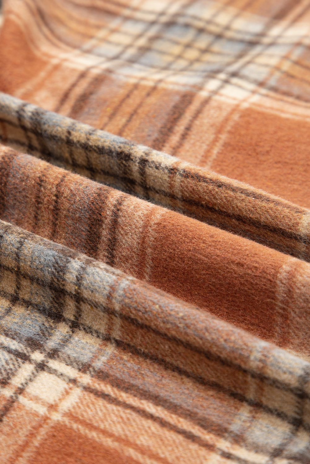 Brown Plaid Button-Up Plus Size Shacket
