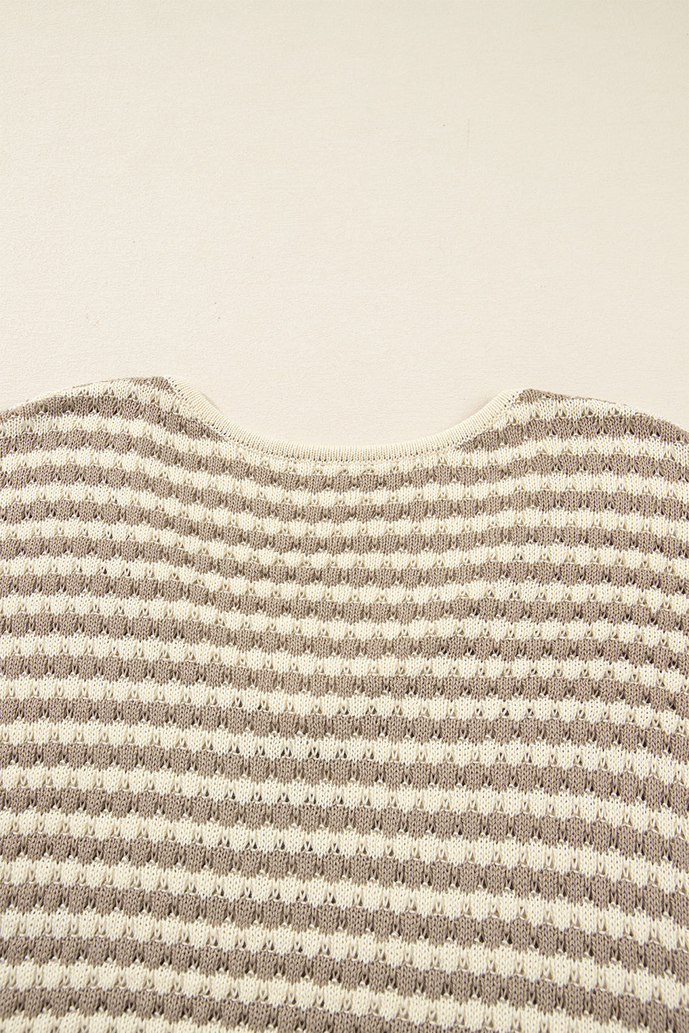 Khaki Stripe V-Neck Plus Size Sweater
