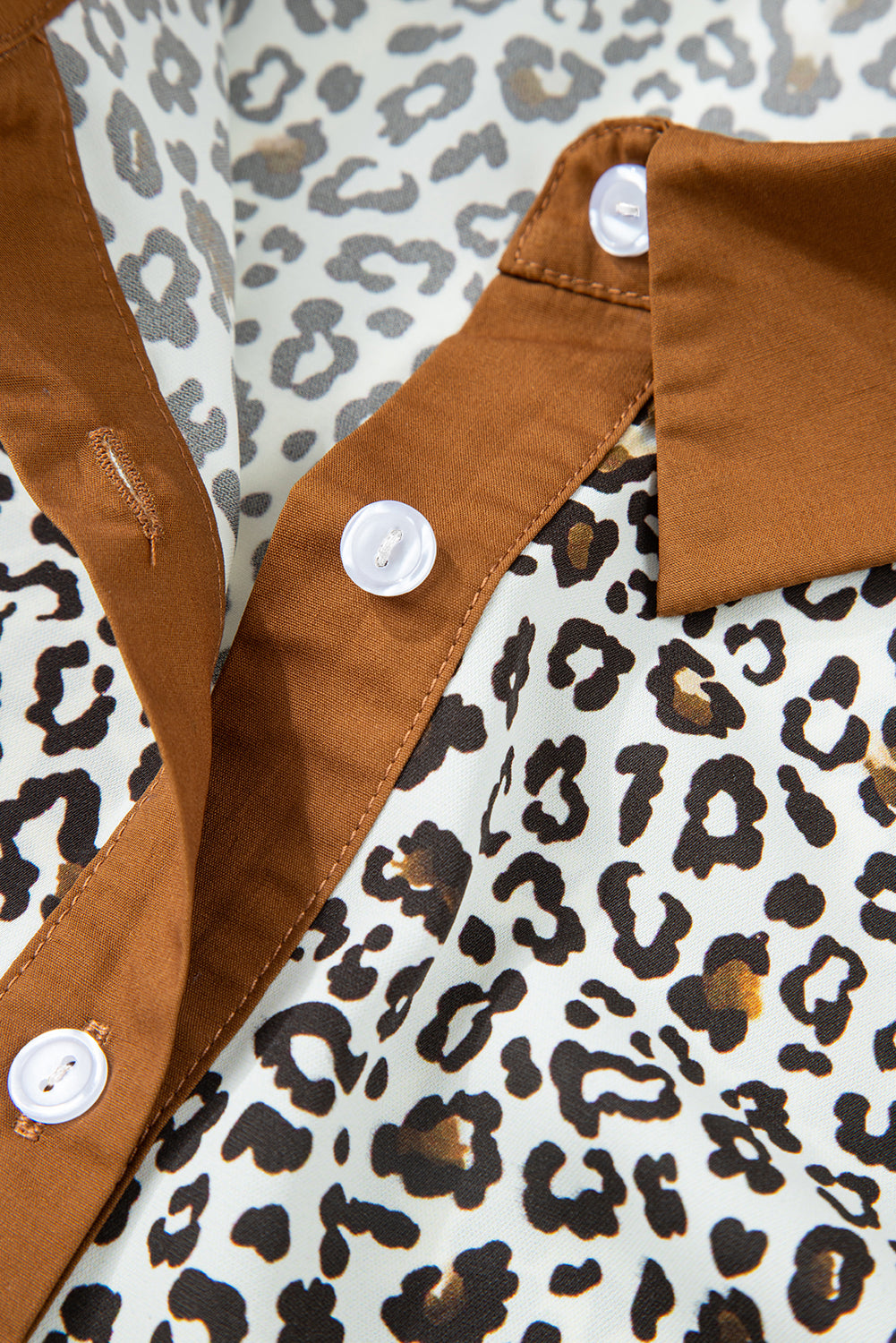 Khaki Leopard Print Plus Size Mini Dress