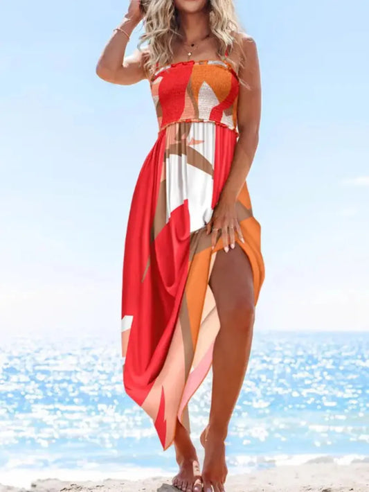 Boho Smocked Tiered Maxi Dress