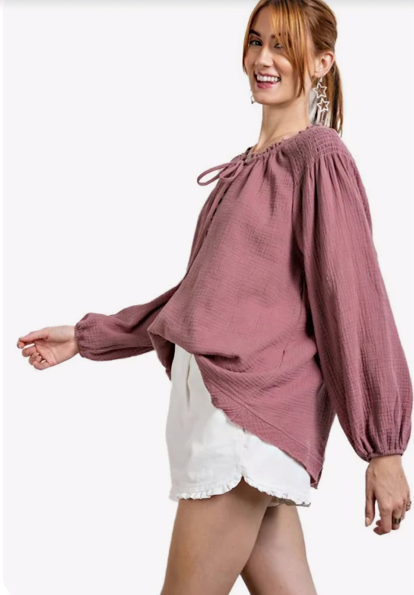 LONG SLEEVE COTTON GAUZE SHIRT