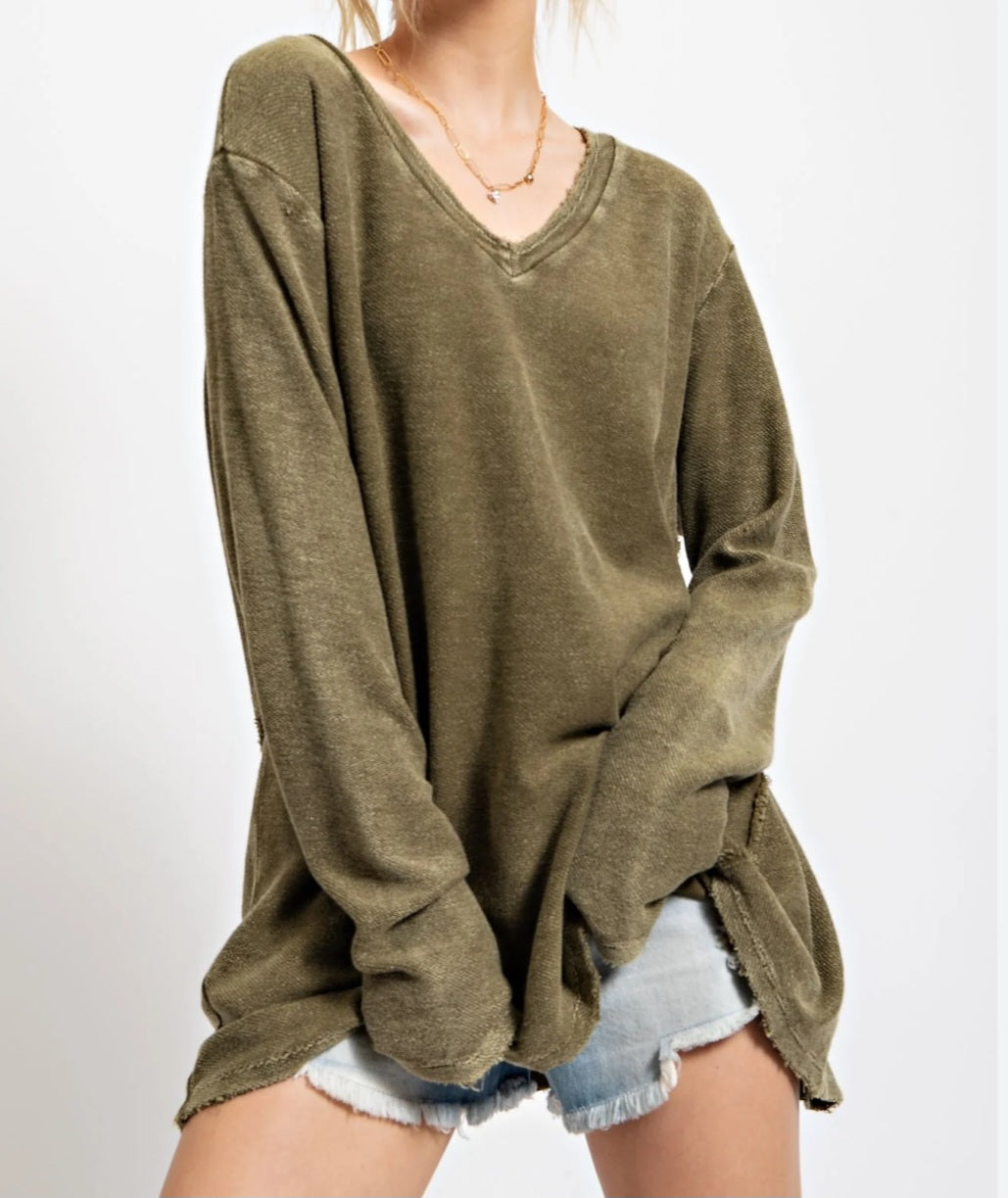 LONG SLEEVE TEXTURED THERMAL TOP