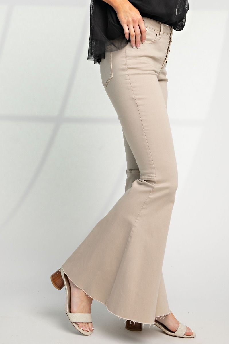 STRETCH TWILL BELL BOTTOM PANTS