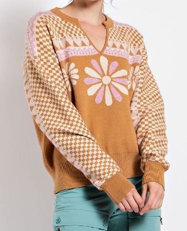 MONO TRIBAL PATTERNED SWEATER