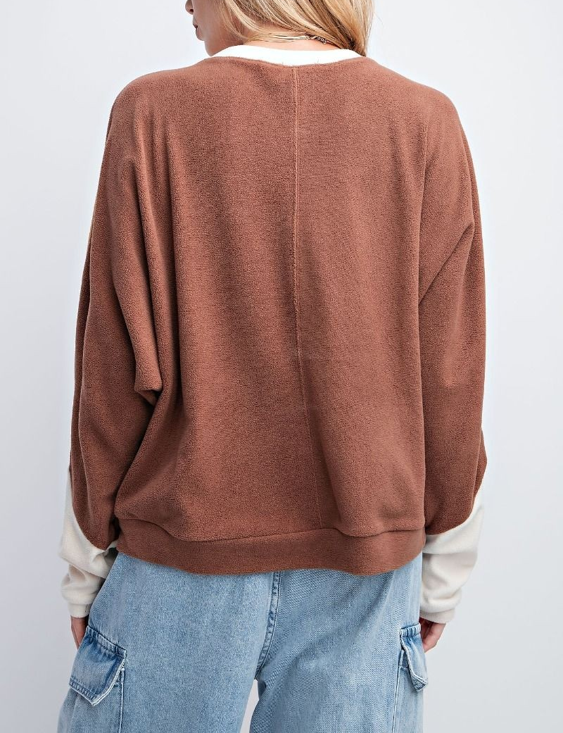 BRUSHED FLEECE LOOSE FIT PULLOVER