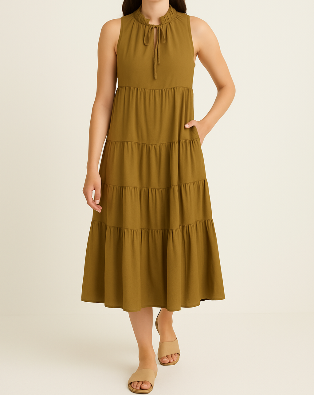 Wanderlight Sleeveless Ruffle Tiered Maxi Dress