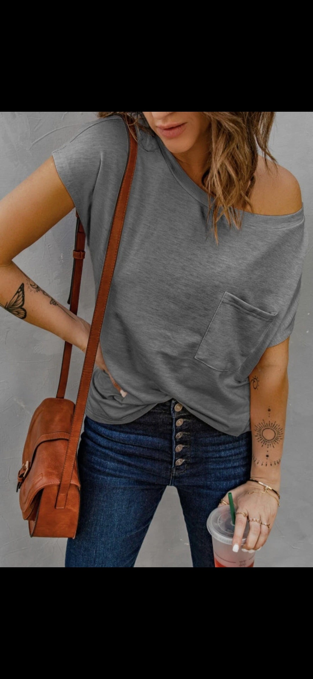 Pocketed Tee with Side Slits