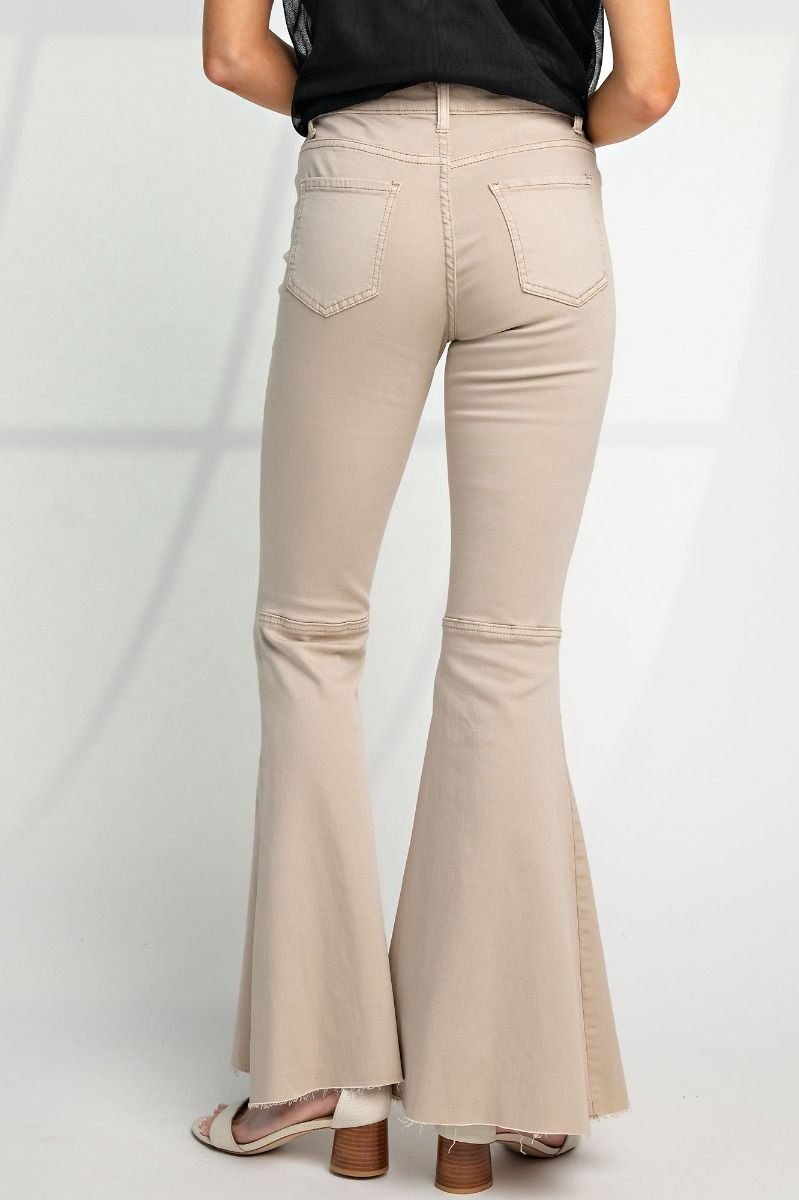 STRETCH TWILL BELL BOTTOM PANTS